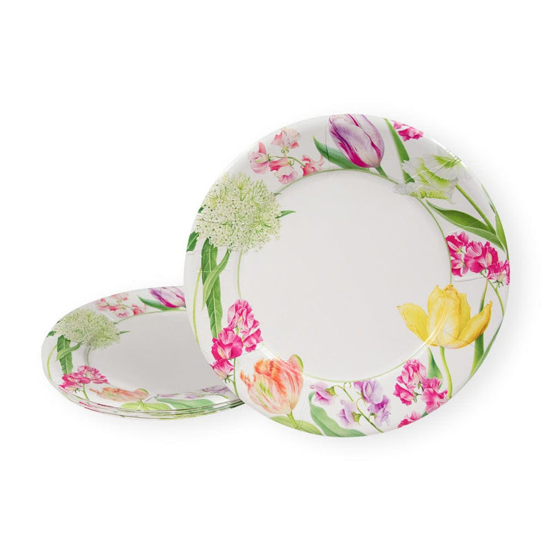 Caspari Spring Flower Show Dinner Plates - 8 Per Package