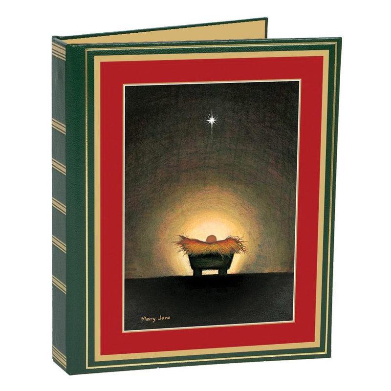 caspari Star and Creche Christmas Card Address Book - 1 Holiday Card List Book with Inserts