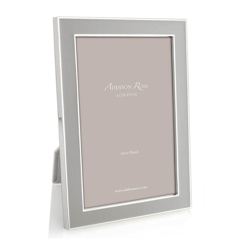 caspari Stone Grey Enamel 4" x 6" Picture Frame with Silver Trim - 1 Each