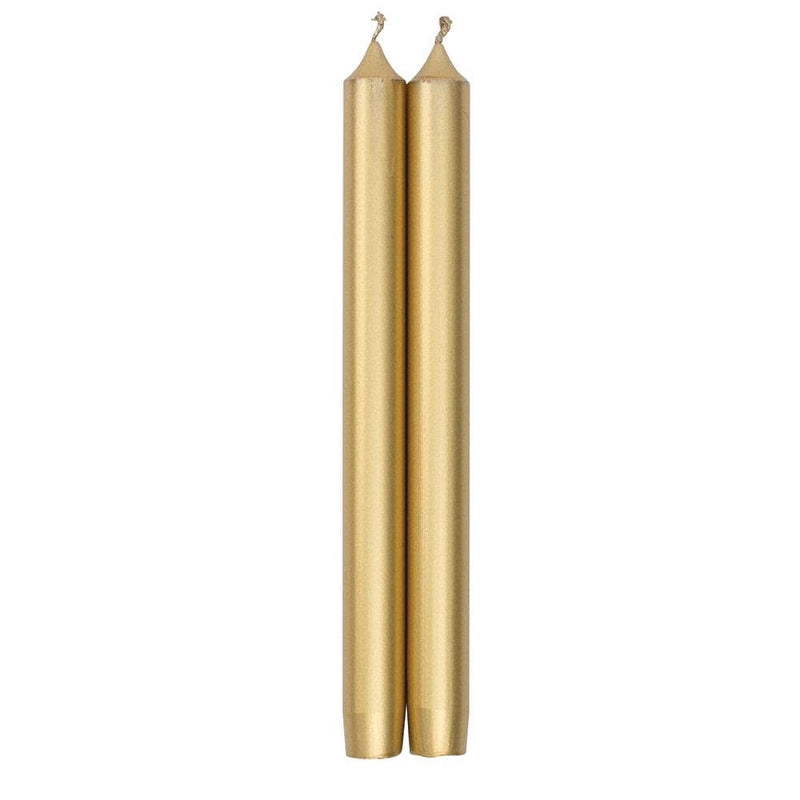 caspari Straight Taper 12" Candles in Gold - 2 Candles Per Package