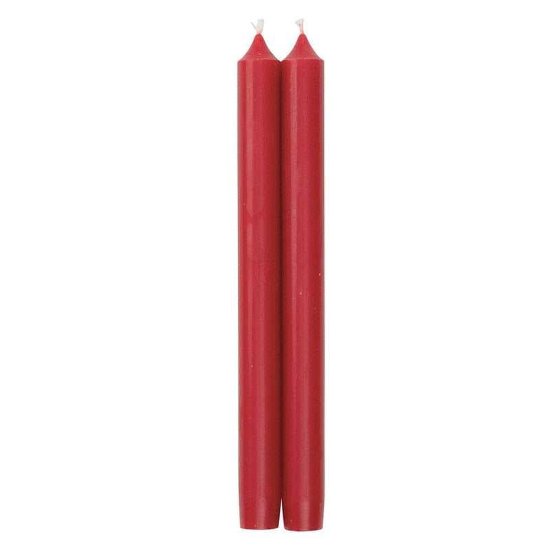 caspari Straight Taper 12" Candles in Red - 2 Candles Per Package