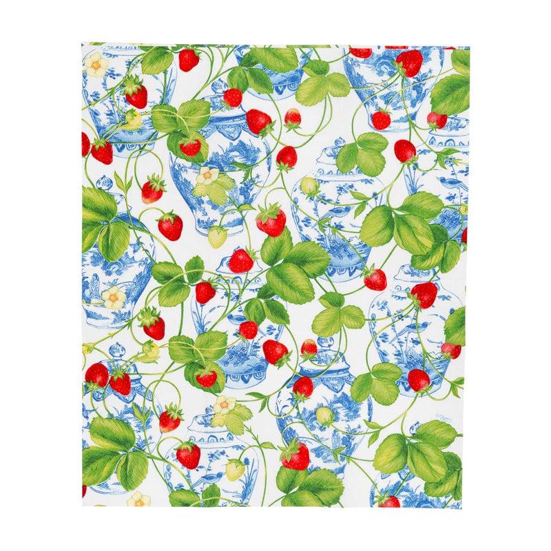 Caspari Strawberries And Cream Guest Towel Napkins - 15 Per Package