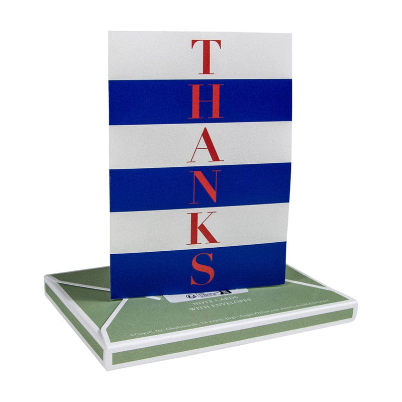 Caspari Striped Thanks Thank You Notes - 8 Note Cards And Envelopes