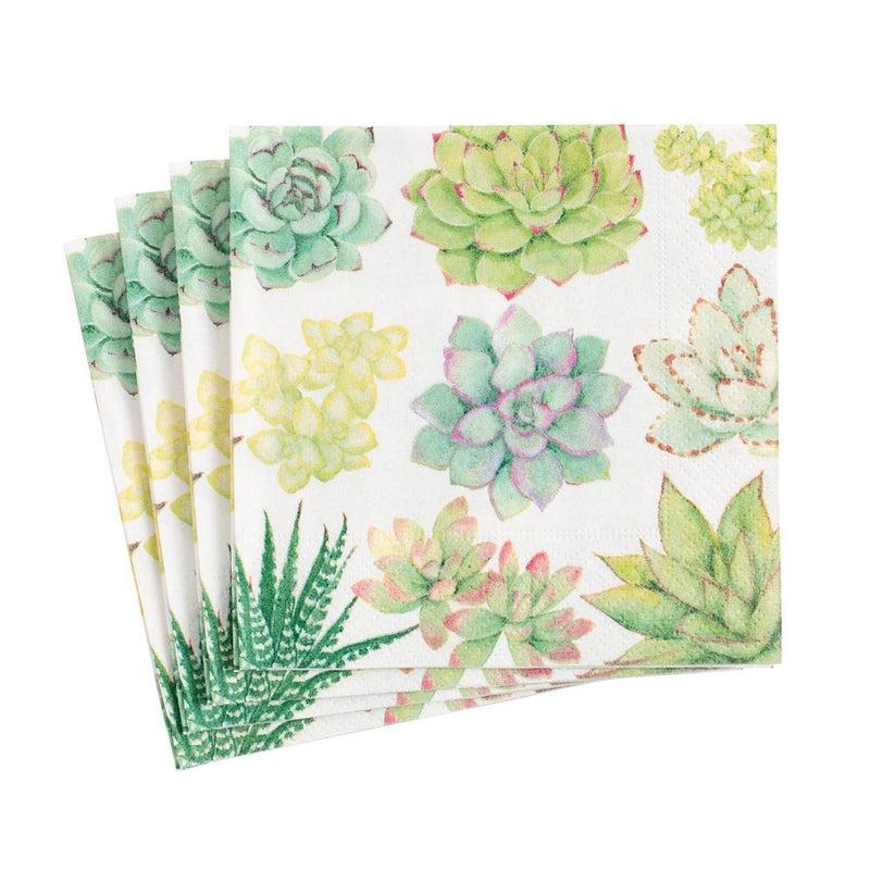caspari Succulents Paper Cocktail Napkins - 20 Per Package caspari Succulents Paper Cocktail Napkins - 20 Per Package