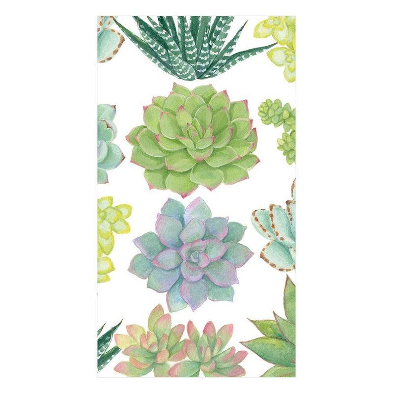 caspari Succulents Paper Guest Towel Napkins - 15 Per Package