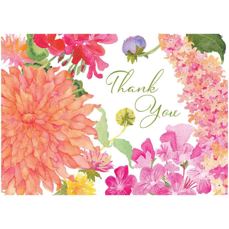 caspari Summer Blooms Thank You Notes - 8 Note Cards And Envelopes