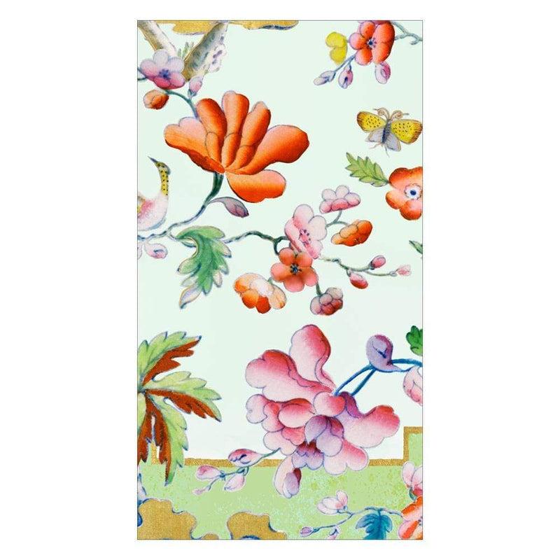 caspari Summer Palace Paper Guest Towel Napkins in Celadon - 15 Per Package
