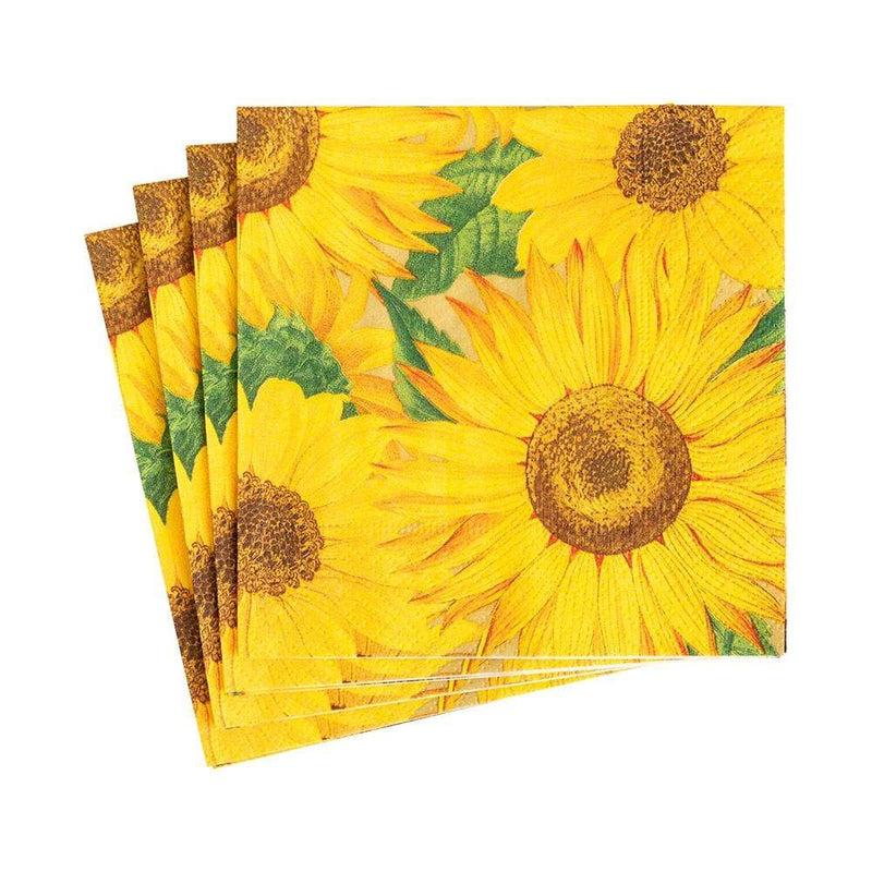 caspari Sunflowers Paper Cocktail Napkins - 20 Per Package