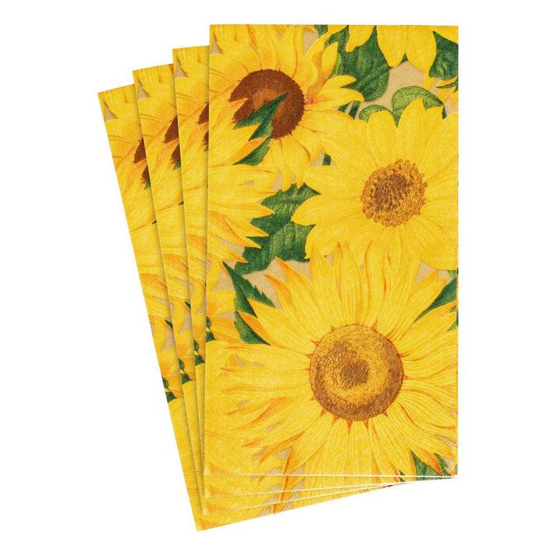 Caspari Sunflowers Paper Guest Towel Napkins - 15 Per Package