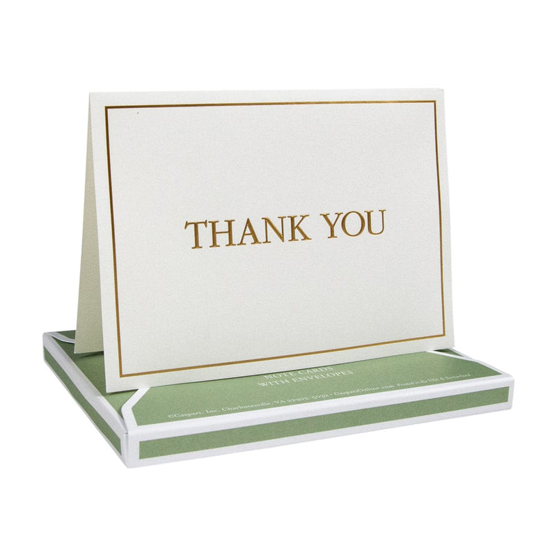 Caspari Thank You Gold Embossed Thank You Notes - 8 Note Cards And Envelopes