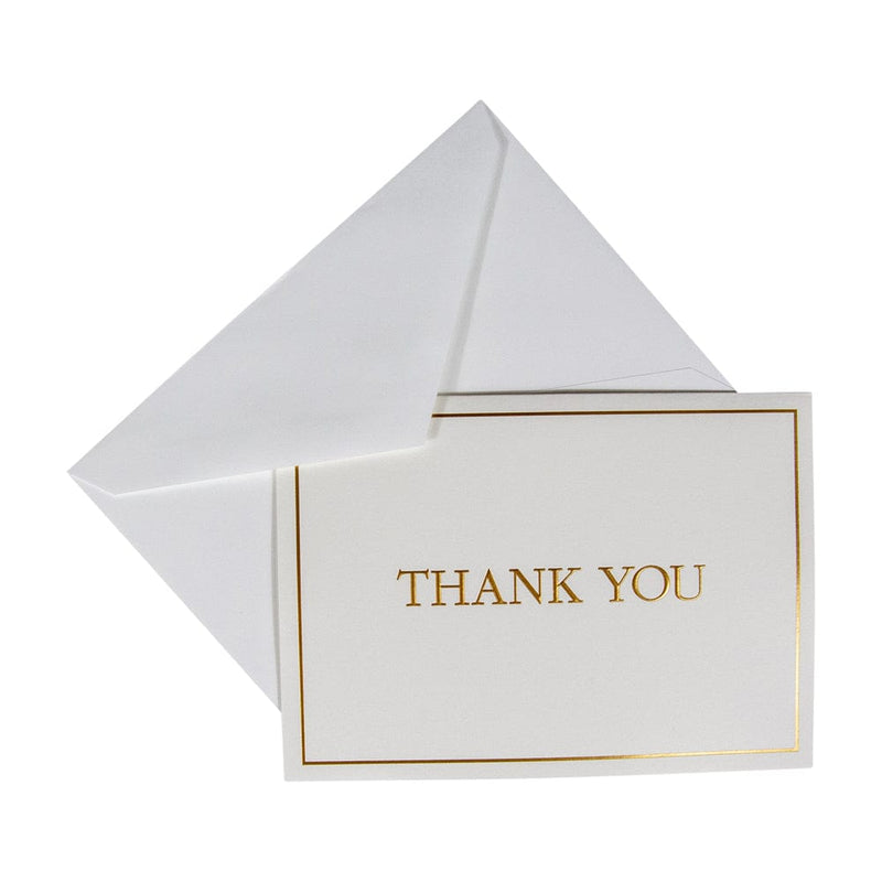 Caspari Thank You Gold Embossed Thank You Notes - 8 Note Cards And Envelopes