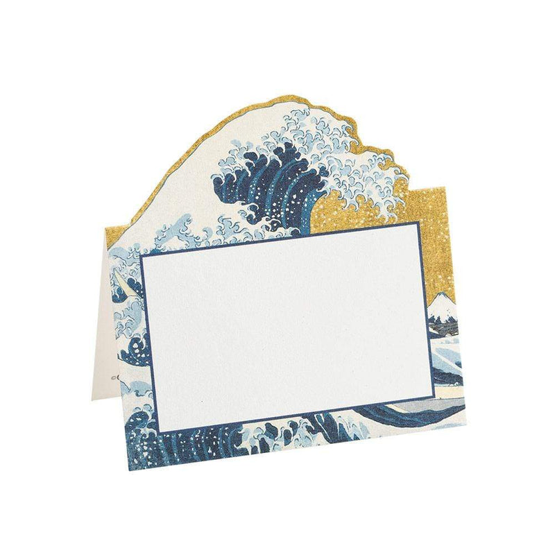 caspari The Great Wave Die-Cut Place Cards in Gold - 8 Per Package