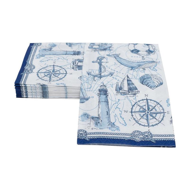 Caspari To The Lighthouse Guest Towel Napkins - 15 Per Package
