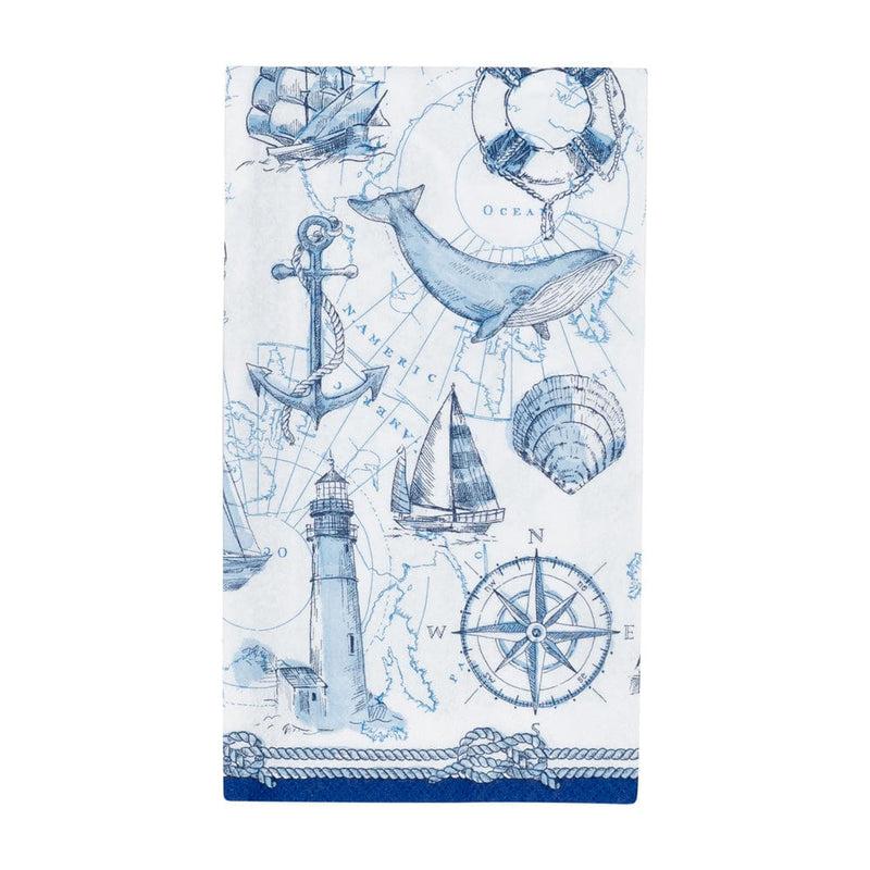 caspari To The Lighthouse Guest Towel Napkins - 15 Per Package