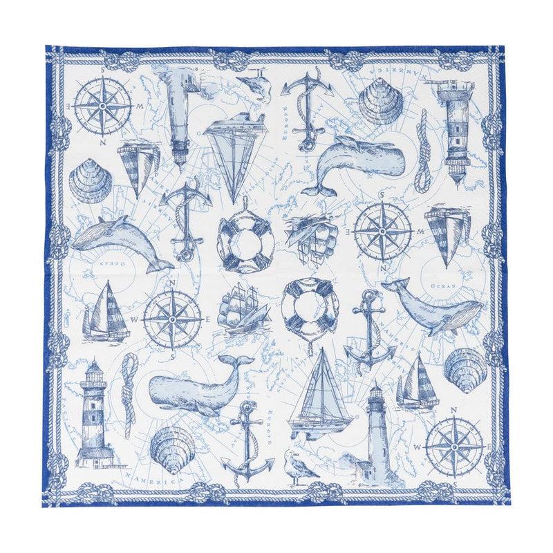 Caspari To The Lighthouse Luncheon Napkins - 20 Per Package
