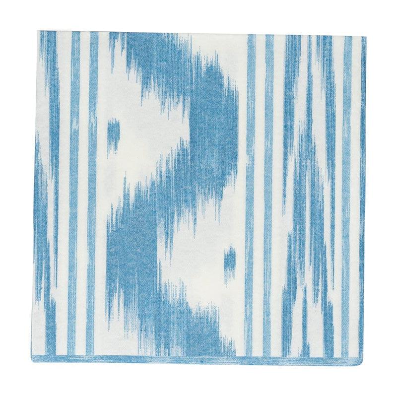 Caspari Toile De Nantes Blue Paper Linen Dinner Napkins - 12 Per Package