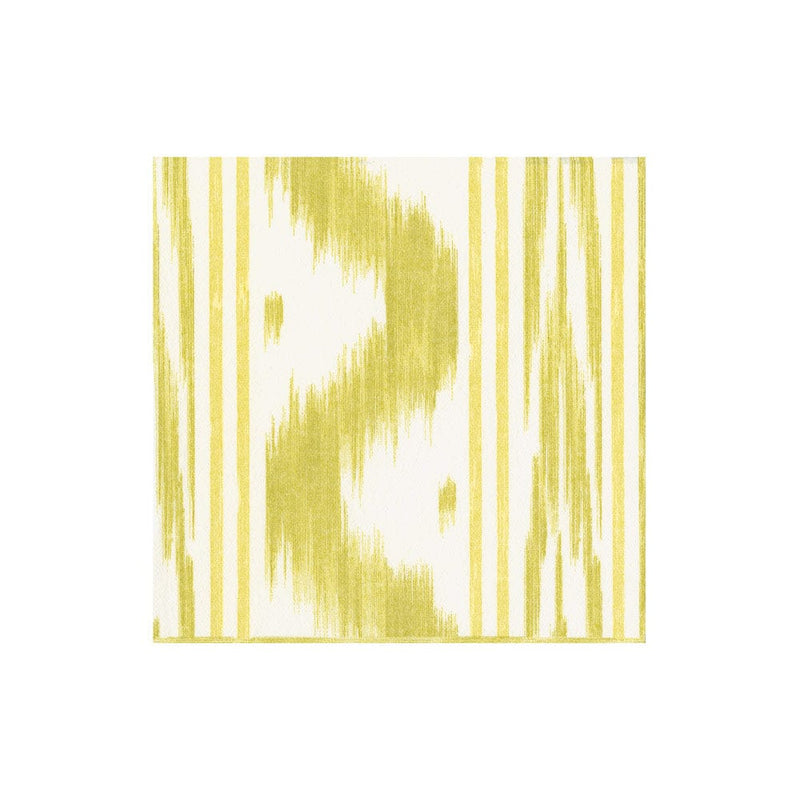 caspari Toile De Nantes Yellow Paper Linen Boxed Cocktail Napkins - 15 Per Package