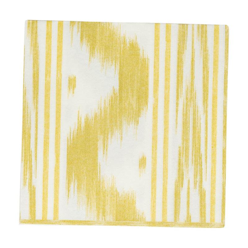 Caspari Toile De Nantes Yellow Paper Linen Dinner Napkins - 12 Per Package