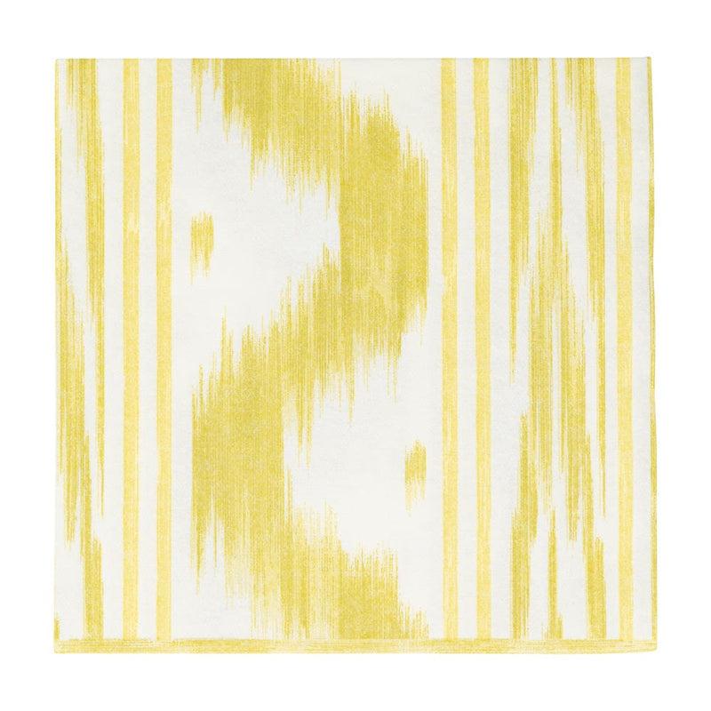 caspari Toile De Nantes Yellow Paper Linen Luncheon Napkins - 15 Per Package