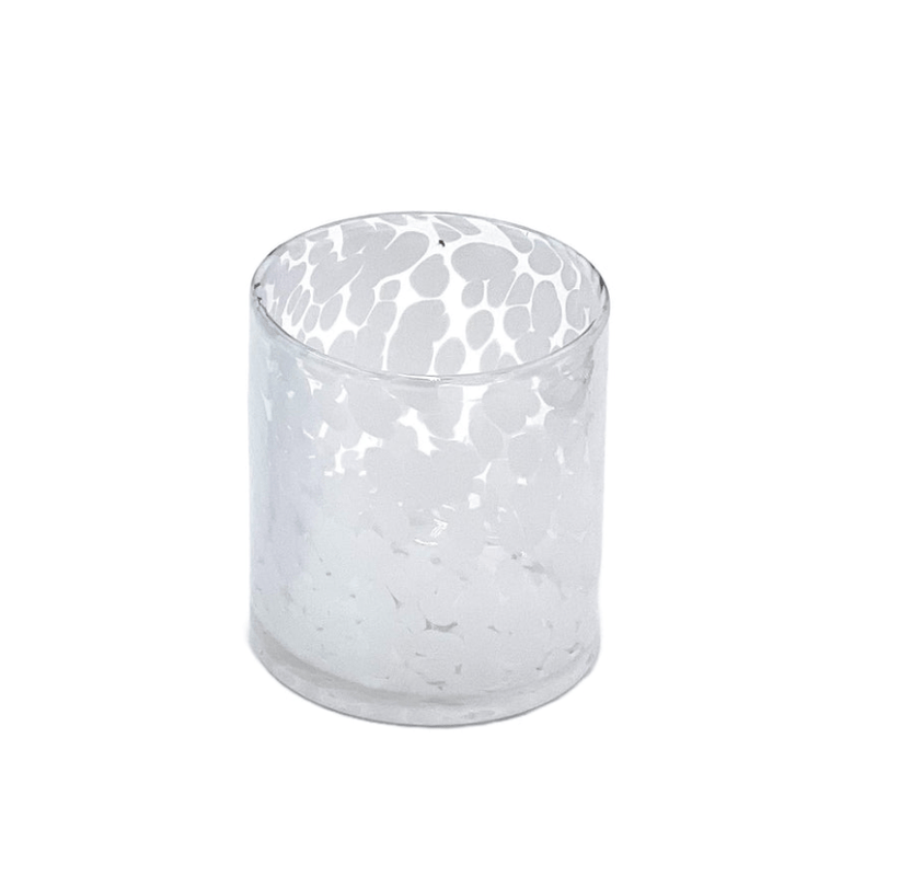 caspari Torcello Spotted Tumbler in White - Set of Four
