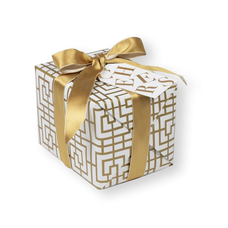 Caspari Tossed Cheers Classic Gift Tags In White & Gold Foil - 2 Per Package