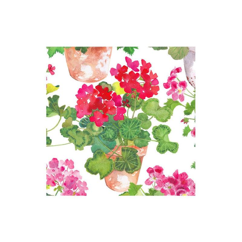 caspari Trailing Geranium Paper Cocktail Napkins - 20 Per Package