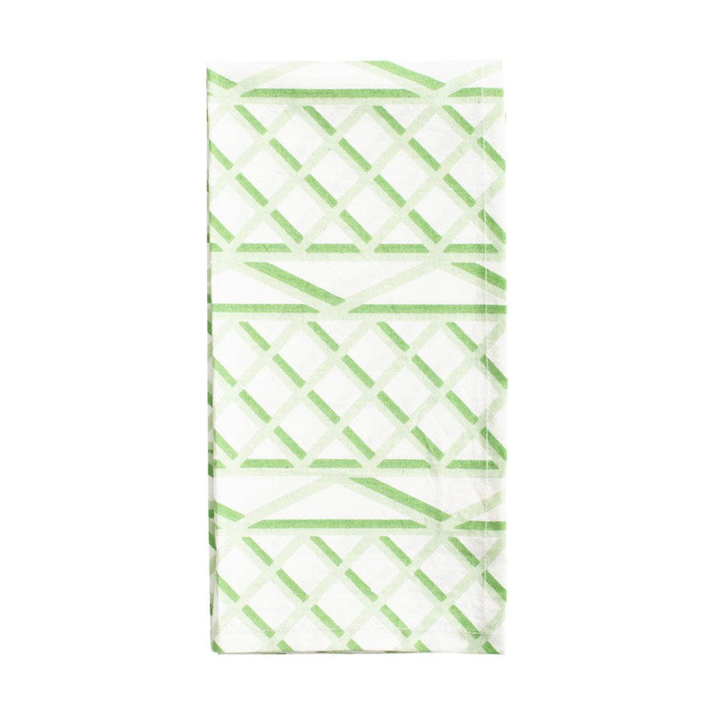 caspari Trellis Cotton Dinner Napkins in Green & White - Set of 4 caspari Trellis Cotton Dinner Napkins in Green & White - Set of 4