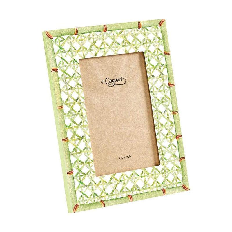 caspari Trellis Lacquer 4" x 6" Picture Frame in Green - 1 Each