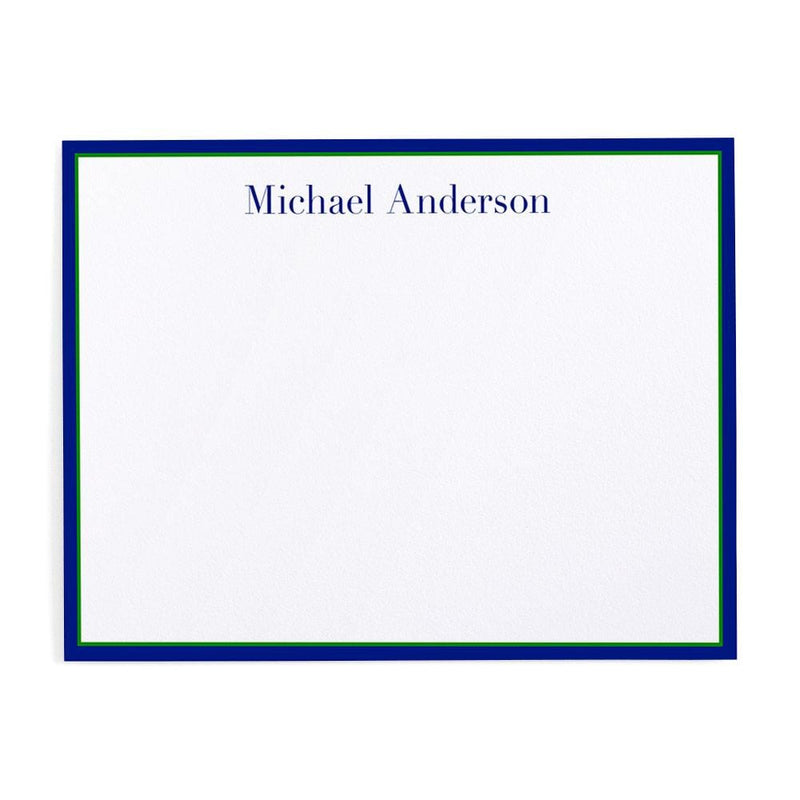caspari Two-Tone Border Personalized Correspondence Cards