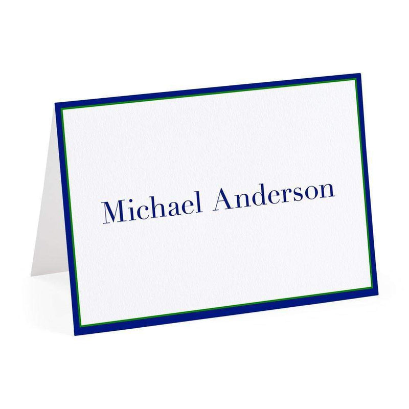 caspari Two-Tone Border Personalized Folded Note Cards
