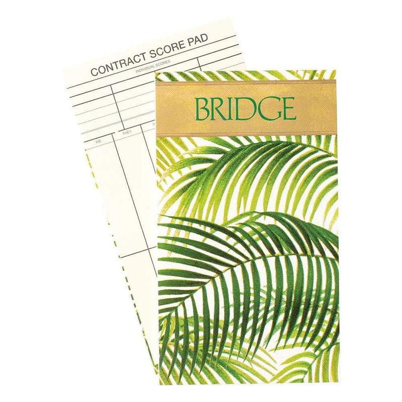 Caspari Under The Palms Large Type Bridge Gift Set - 2 Playing Card Decks & 2 Score Pads