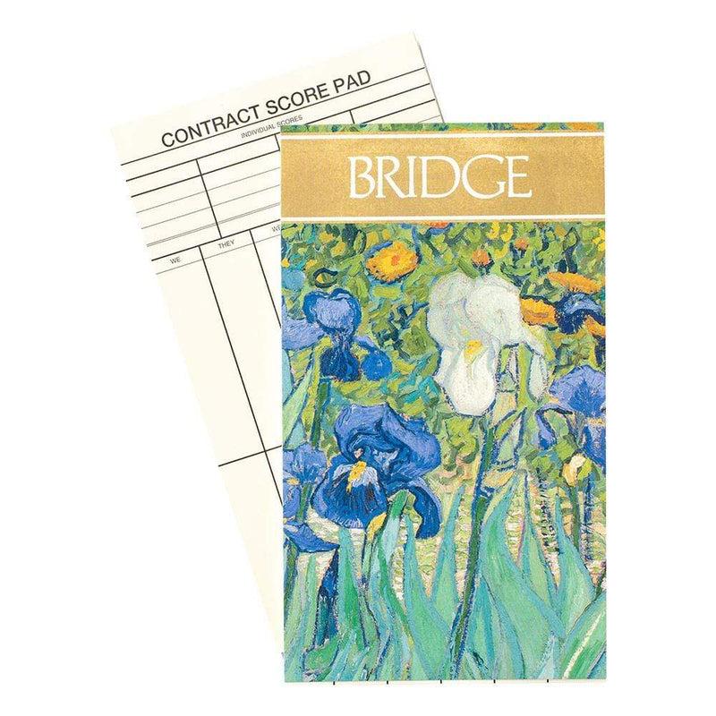 Caspari Van Gogh Irises Large Type Bridge Gift Set - 2 Playing Card Decks & 2 Score Pads