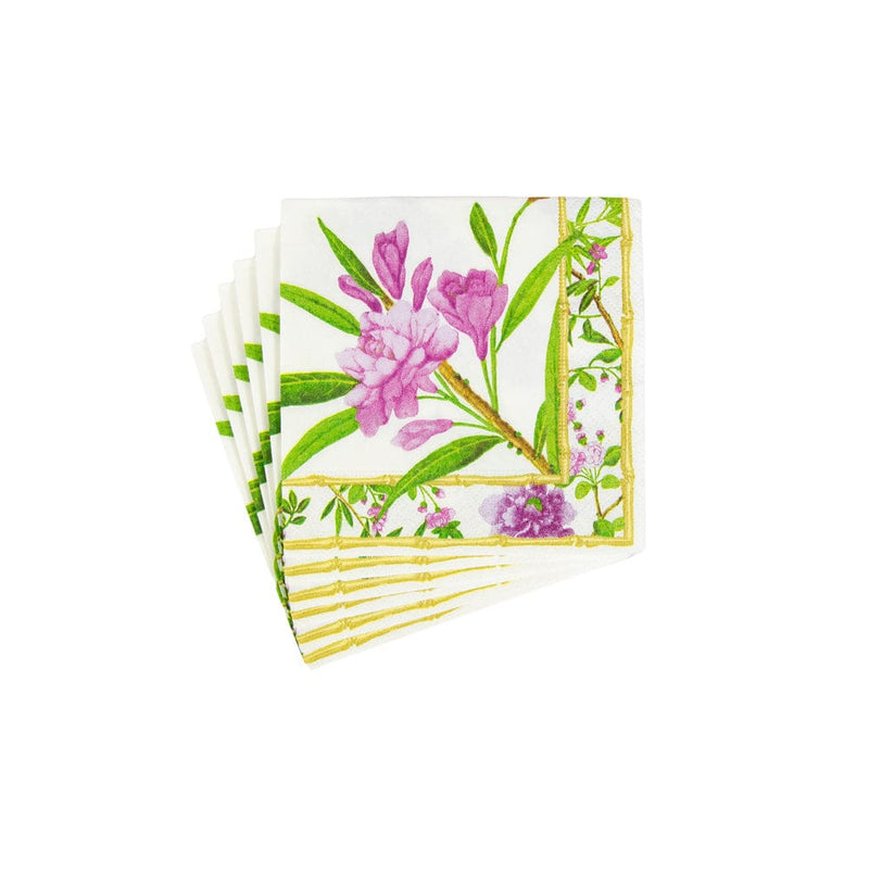 Caspari Wellington Ivory Cocktail Napkins - 20 Per Package