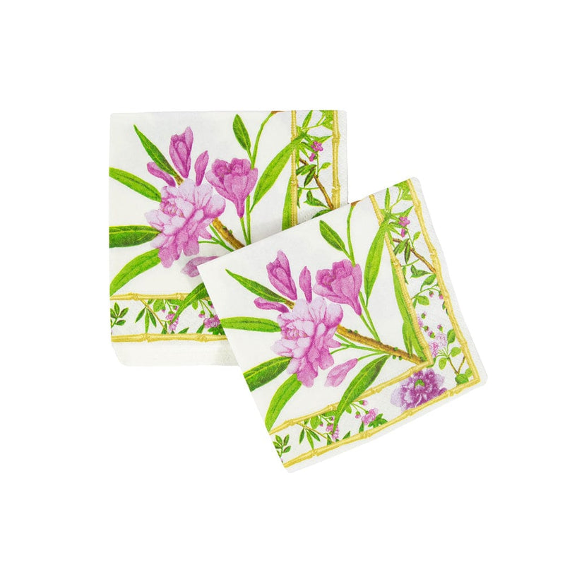 Caspari Wellington Ivory Cocktail Napkins - 20 Per Package