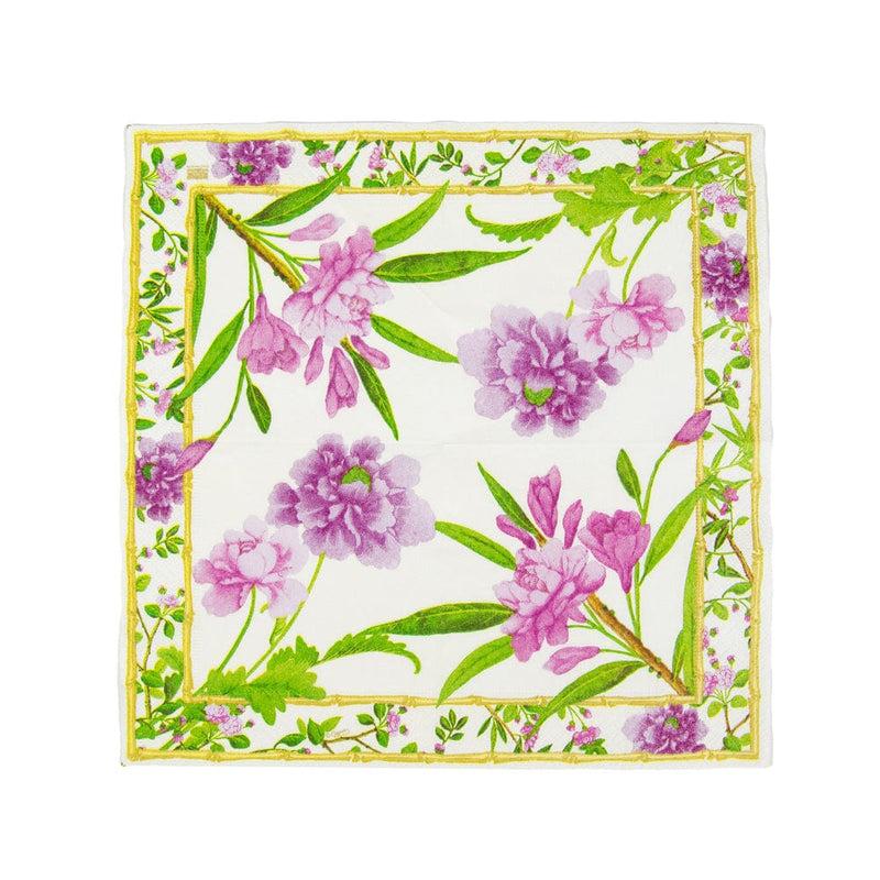 Caspari Wellington Ivory Cocktail Napkins - 20 Per Package