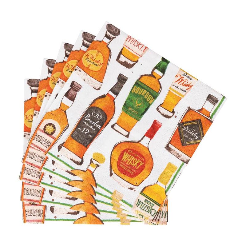 Caspari Whiskey Tasting Cocktail Napkins - 20 Per Package