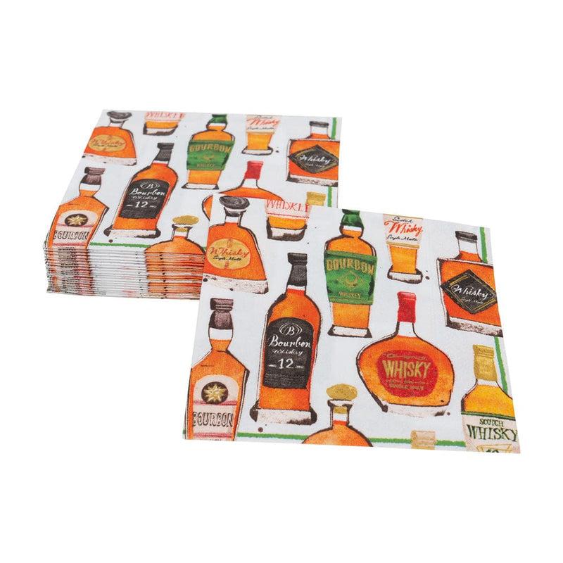 Caspari Whiskey Tasting Cocktail Napkins - 20 Per Package