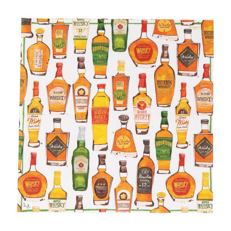 Caspari Whiskey Tasting Cocktail Napkins - 20 Per Package