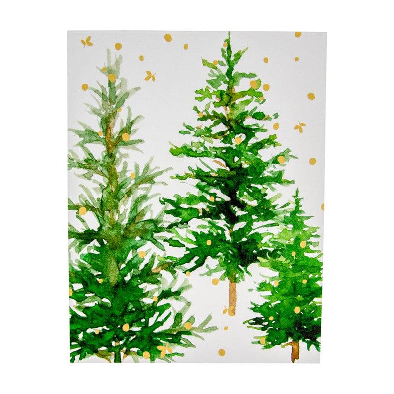caspari White Christmas Foil Christmas Cards - 10 Christmas Cards & 10 Envelopes