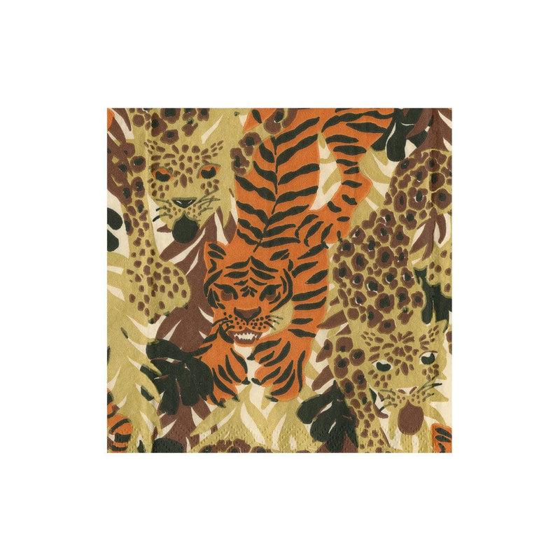 caspari Wild Cats Boxed Cocktail Napkins - 40 Per Box