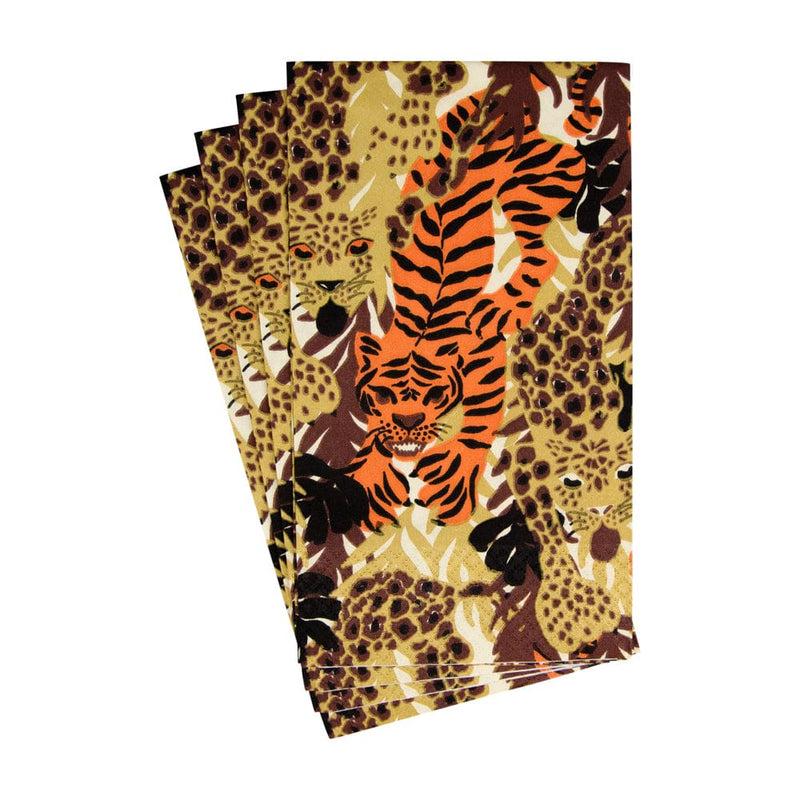 Caspari Wild Cats Guest Towel Napkins - 15 Per Package