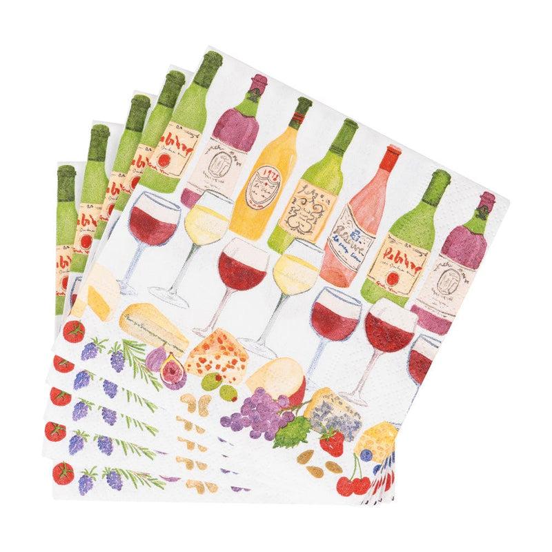 Caspari Wine Pairings Cocktail Napkins - 20 Per Package