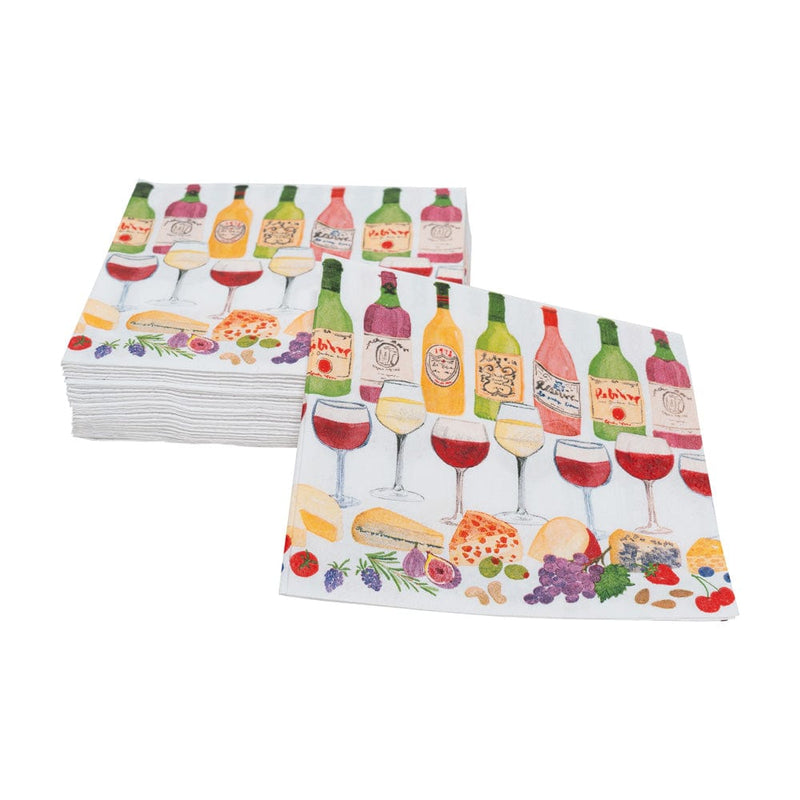 Caspari Wine Pairings Cocktail Napkins - 20 Per Package