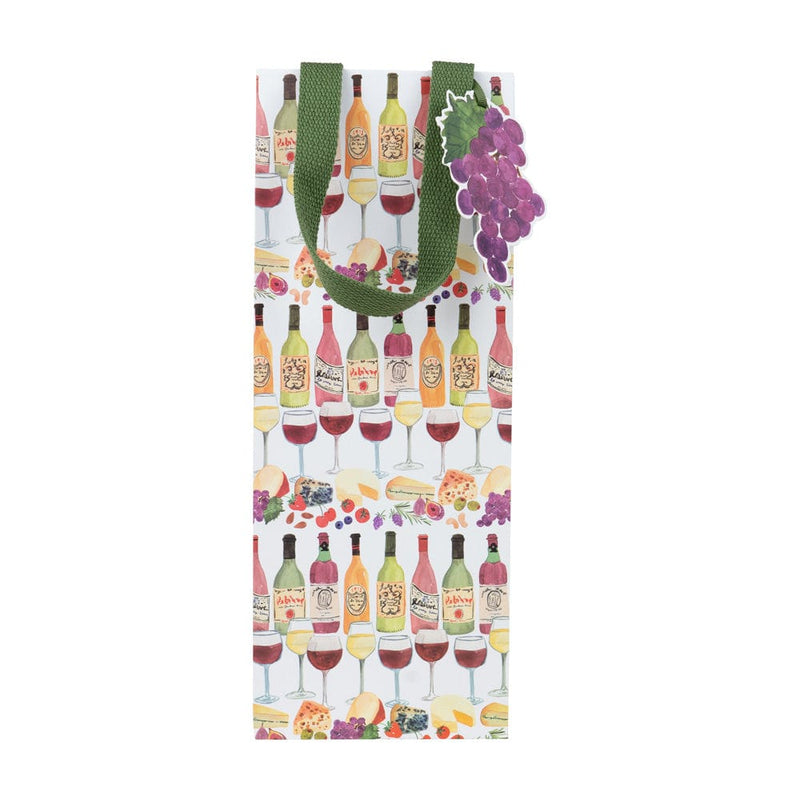 caspari Wine Pairings Wine & Bottle Gift Bags - One Gift Bag Included