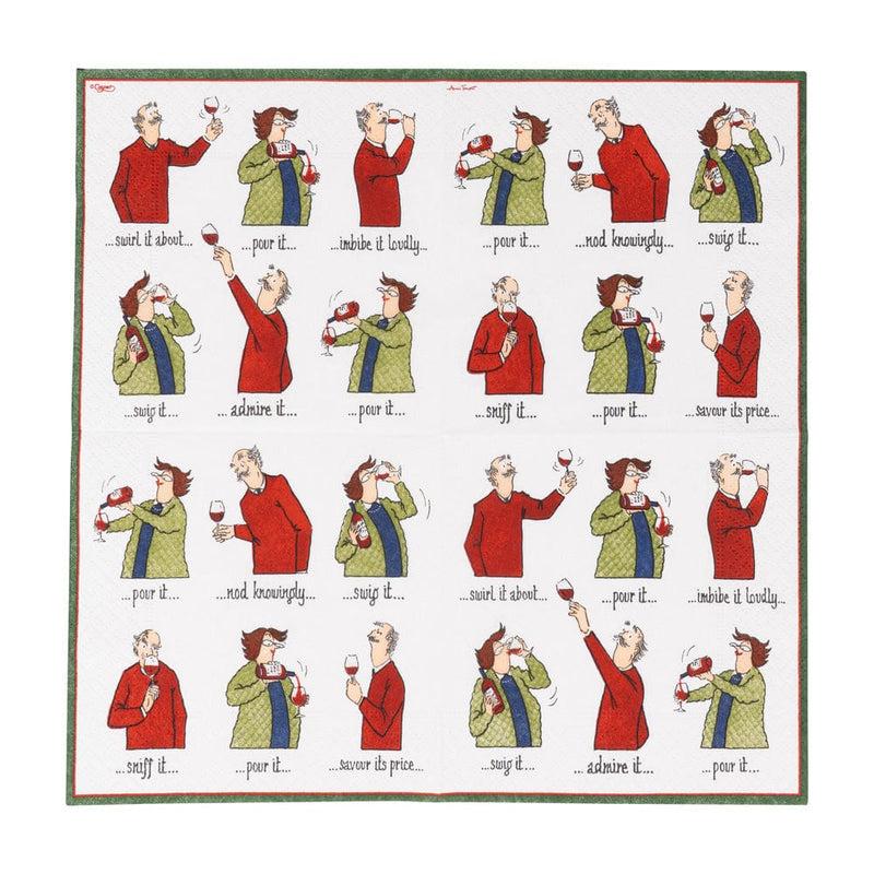 Caspari Wine Tasting Cocktail Napkin - Includes 20 Napkins