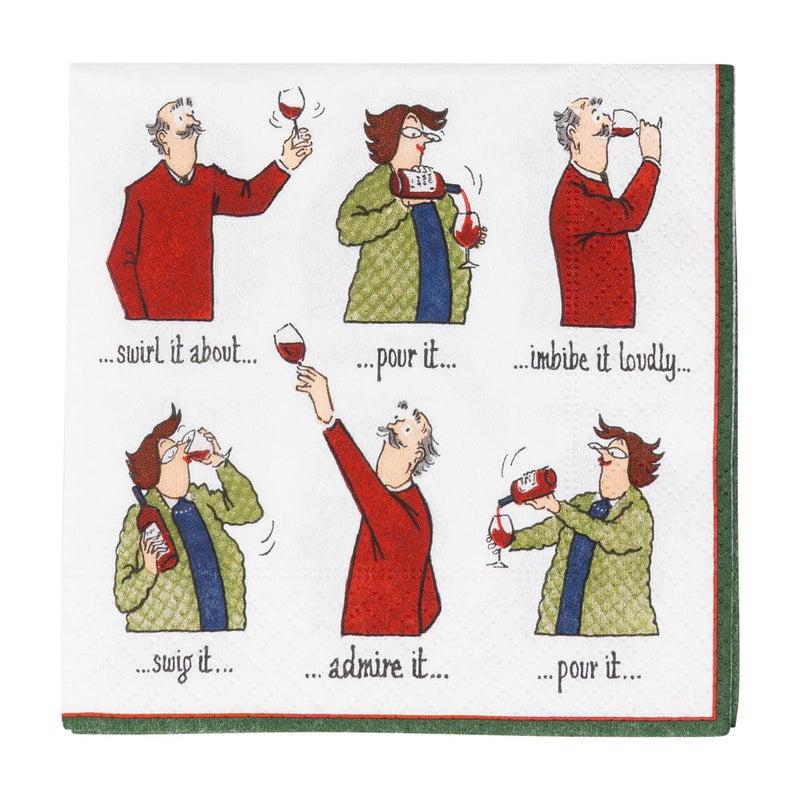 caspari Wine Tasting Cocktail Napkin - includes 20 napkins