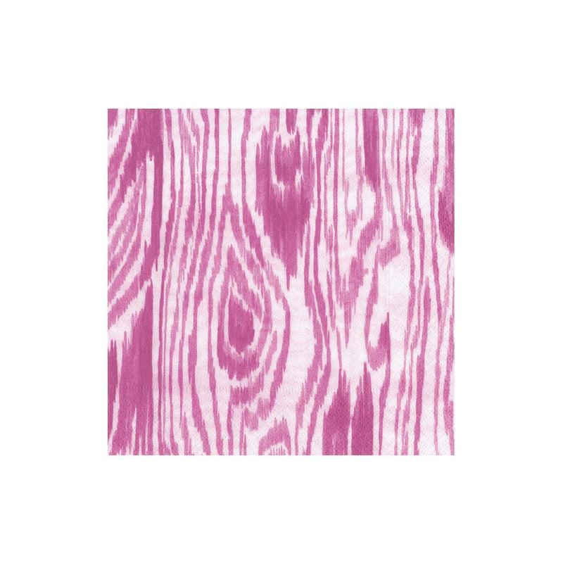 caspari Woodgrain Fuchsia Cocktail Napkins - 20 Per Package