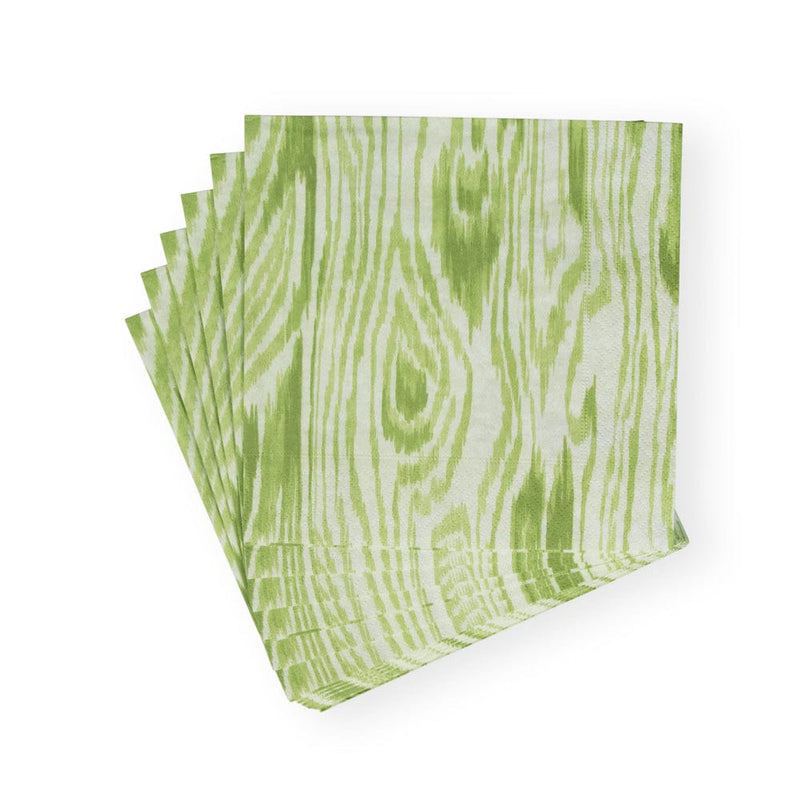 Caspari Woodgrain Moss Green Luncheon Napkins - 20 Per Package
