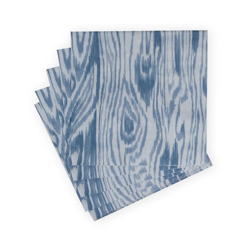 Caspari Woodgrain Stone Blue Napkin Dinner - 20 Per Package
