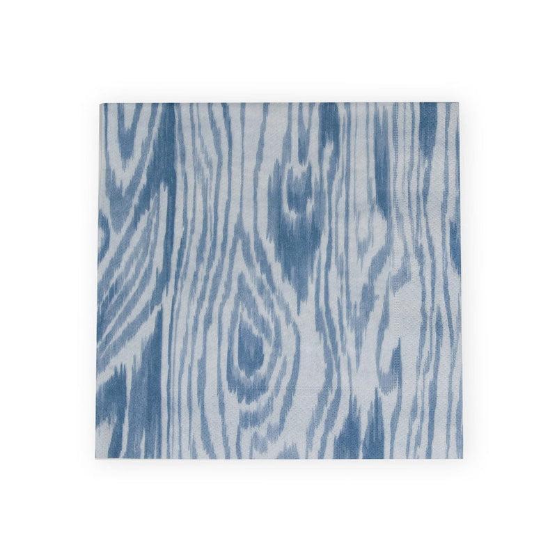 Caspari Woodgrain Stone Blue Napkin Dinner - 20 Per Package
